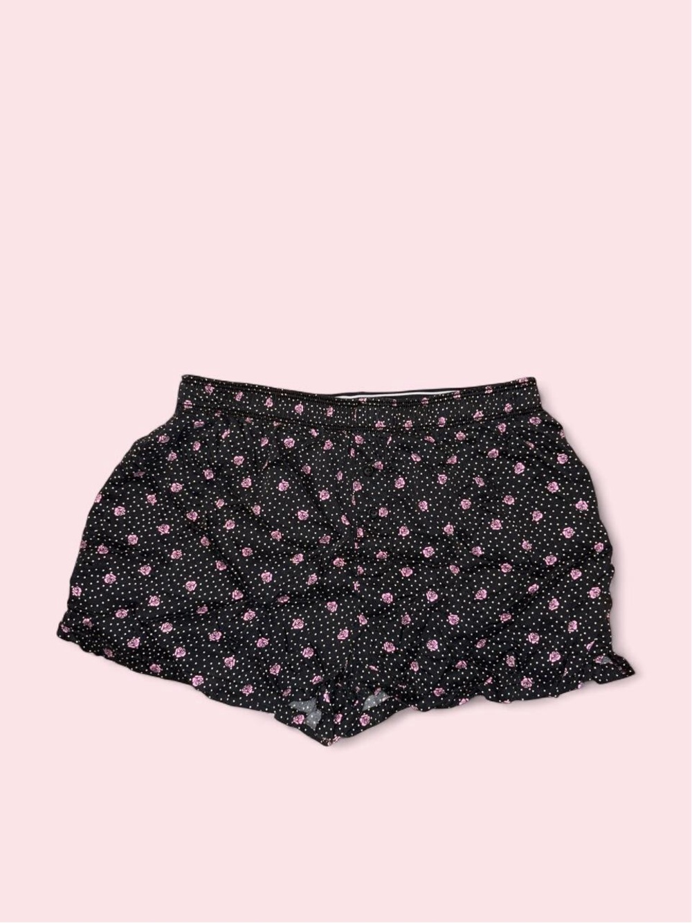 Black Floral Dot Sleep Shorts